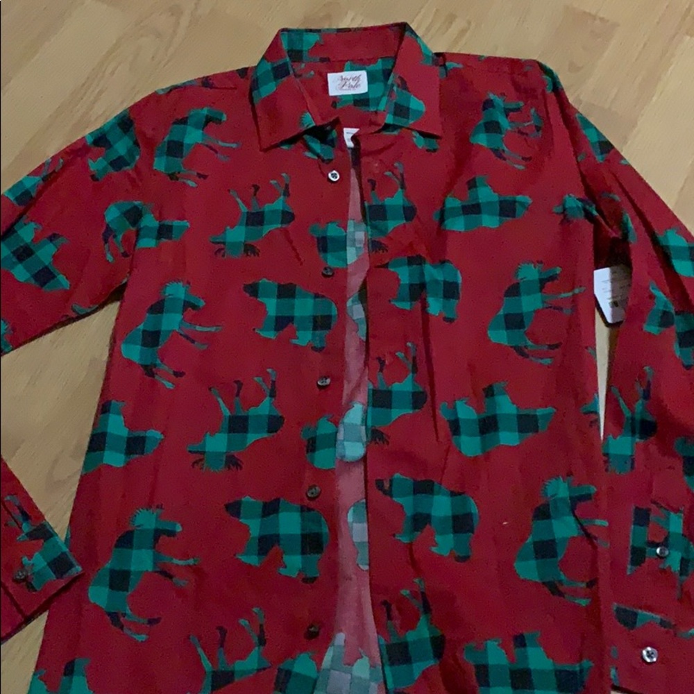 Sz xl Buffalo plaid animal shirt NWT